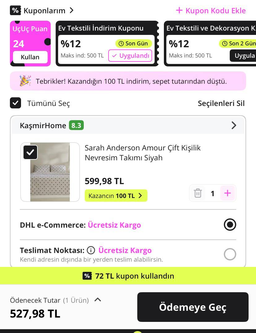 Sarah Anderson Amour Çift Kişilik Nevresim Takımı