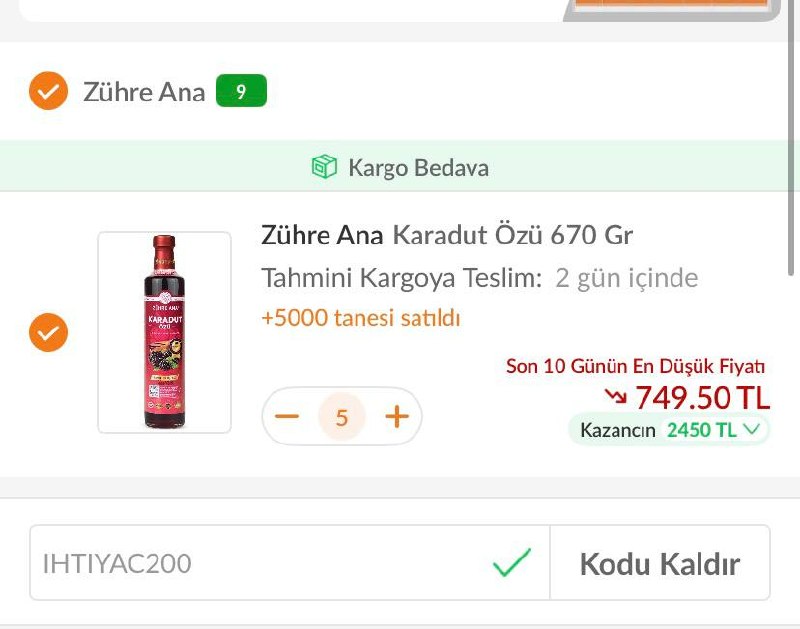 Zühre Ana Karadut Özü 670 gr