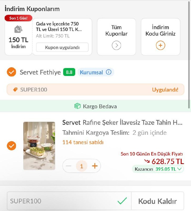 Servet Rafine Şeker İlavesiz Taze Tahin Helvası 3'lü Paket