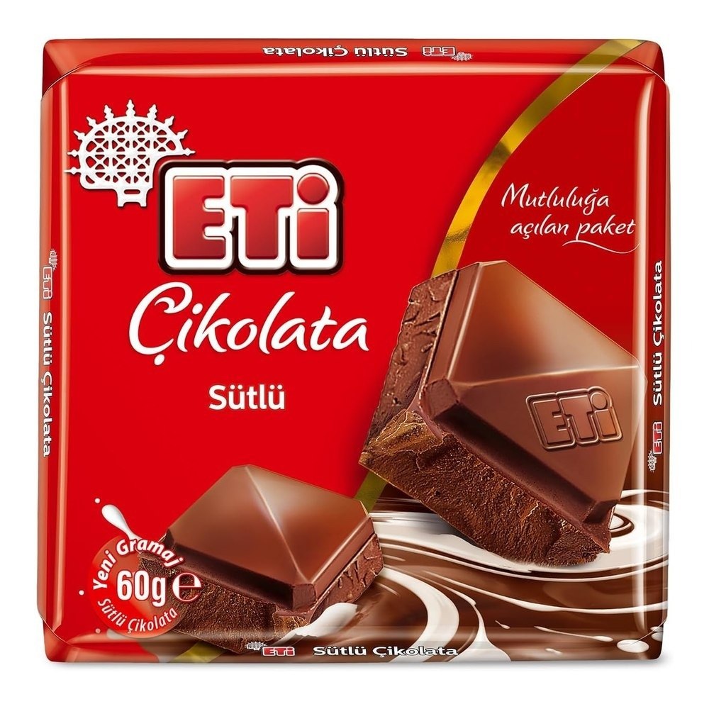 Eti Sütlü Kare Çikolata 60 g x 10